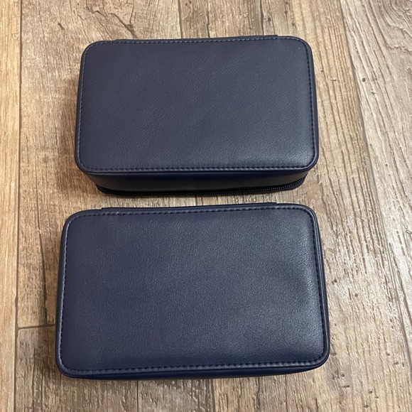 Missoni for Delta Airlines Lot (2) Cosmetic Bag Travel Case Blue Zig Zag EMPTY - Picture 3 of 8